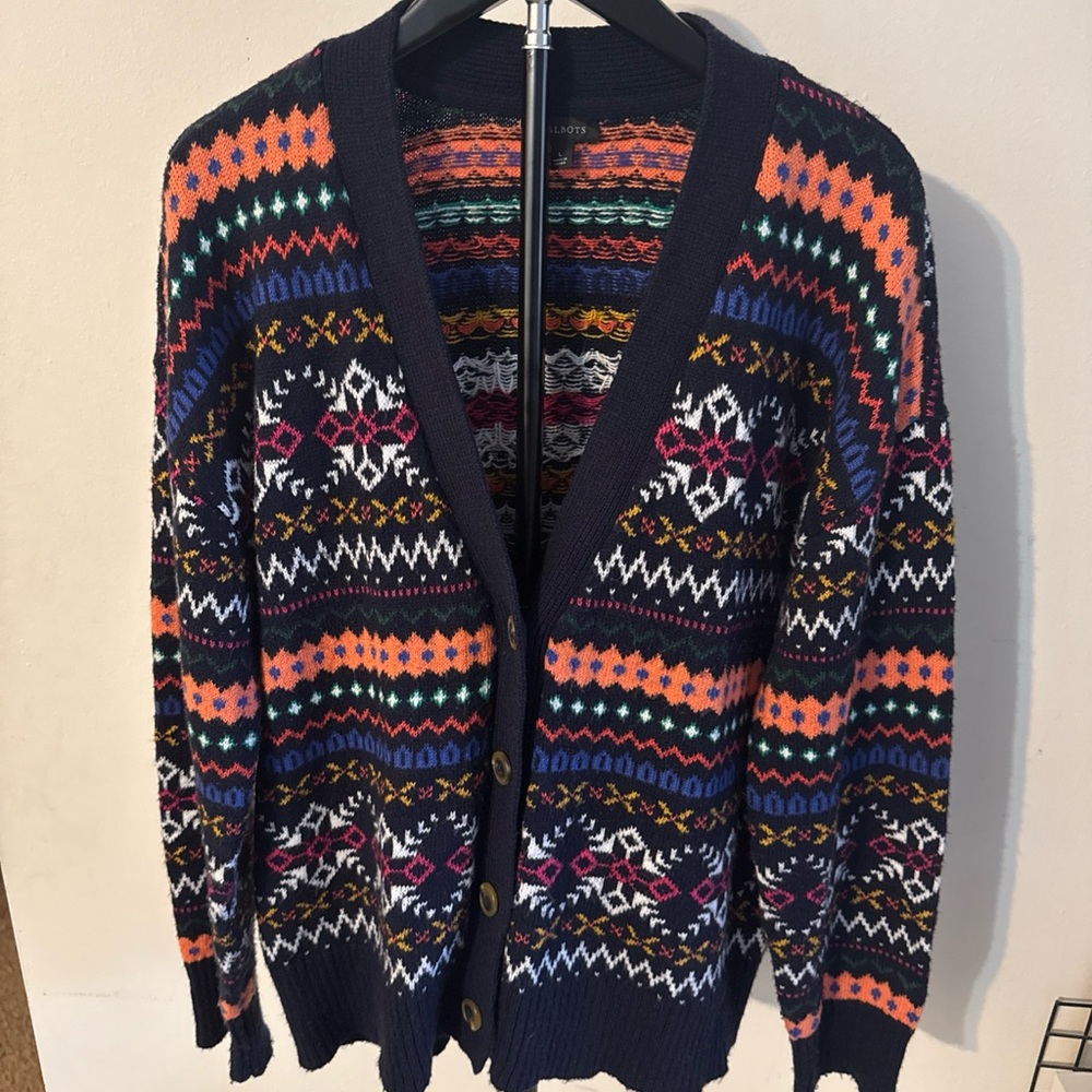 Talbots Men's Colorful Patterned Cardigan